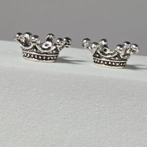 5pcs - Antique Silver Crown Spacer Beads Charm Bracelet Set DIY Jewelry Tiara